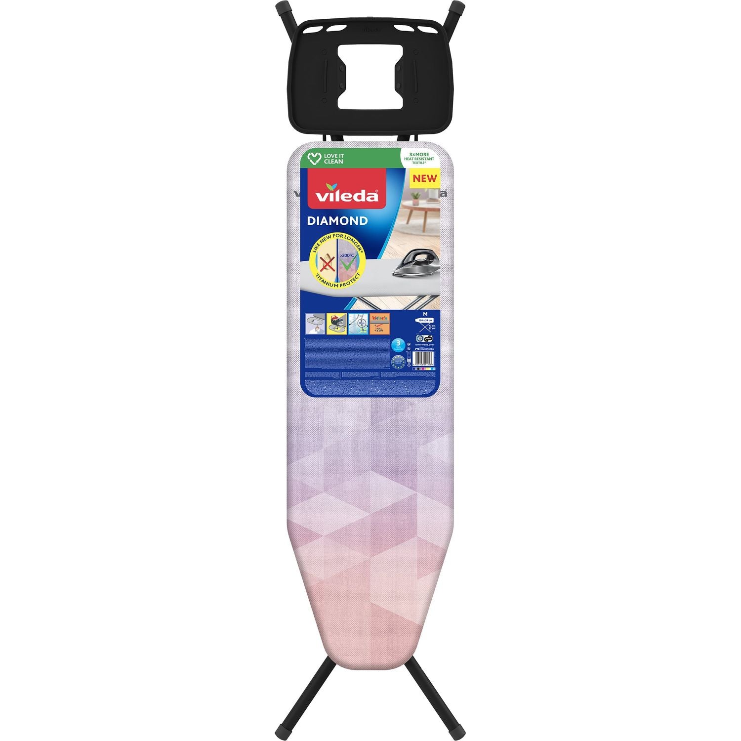 VILEDA - Asse da stiro taglia M Diamond 120x38 cm